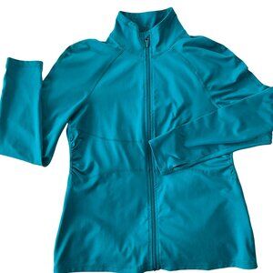Z by Zella Turquoise Ruched Full-Zip Active Track Jacket - Women's Large